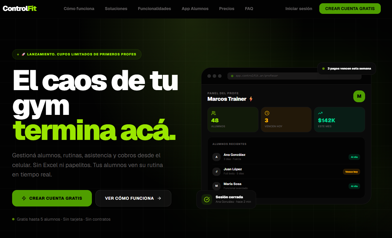 ControlFit Desktop View 1