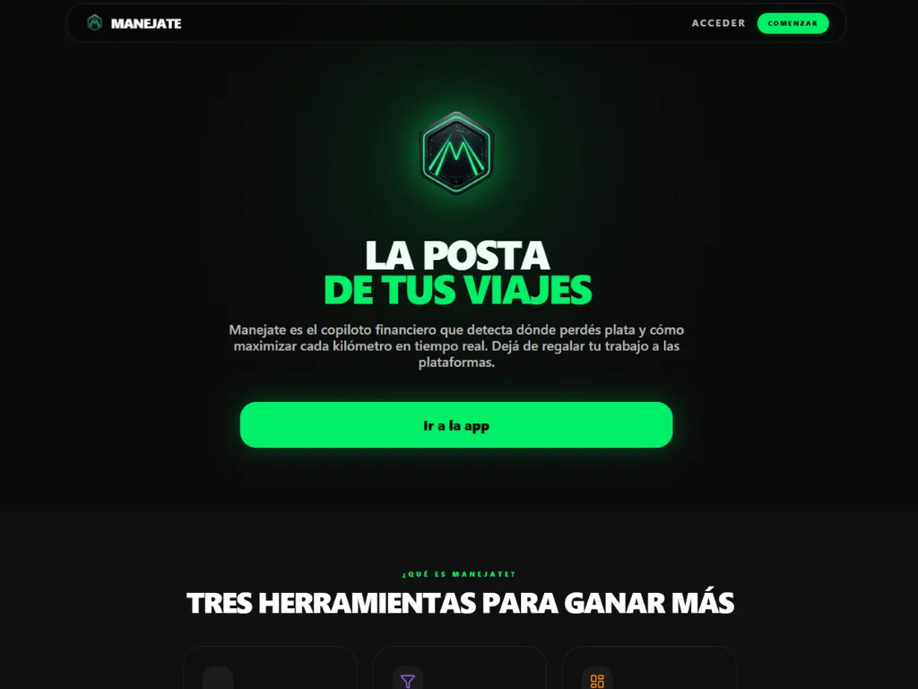 Mockup del proyecto Manejate